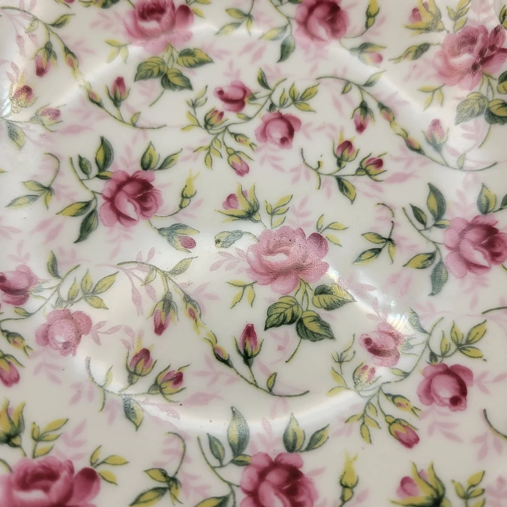 Vintage Lefton hand painted pink rose chintz #650 A. 2 available. - Picture 7 of 13